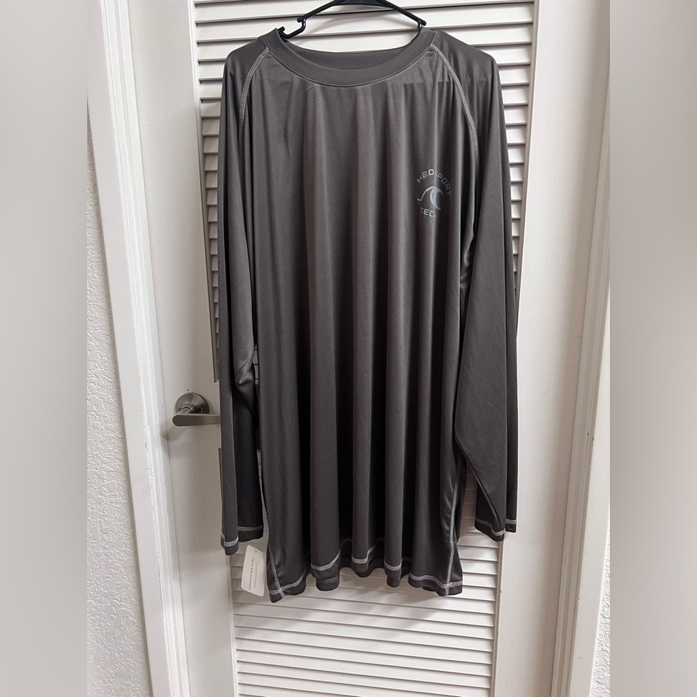 NWT H2O Tech big and Tall 4Xl Gray Long Sleeve Athletic Shirt